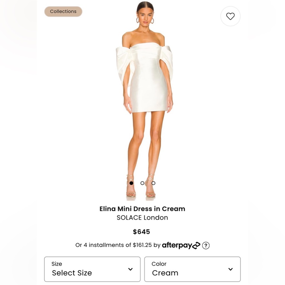 NWT- SOLACE LONDON ELINA MINI DRESS-CREAM/WHITE (US6/UK10)- WEDDING, BACHLORETTE